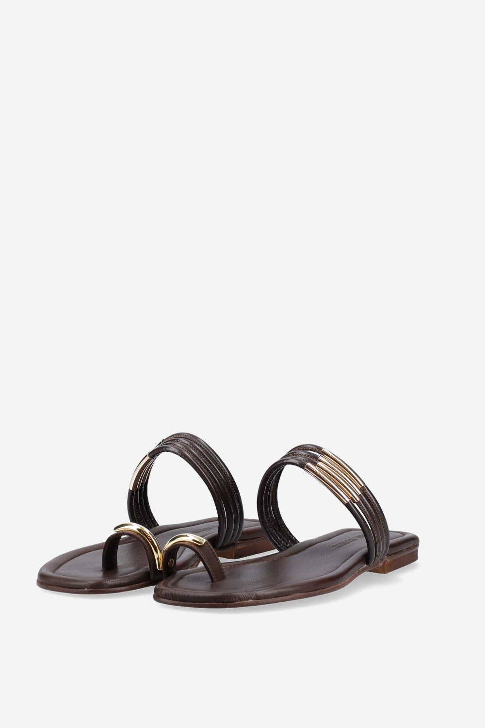 Emblemished strapped leather sandals