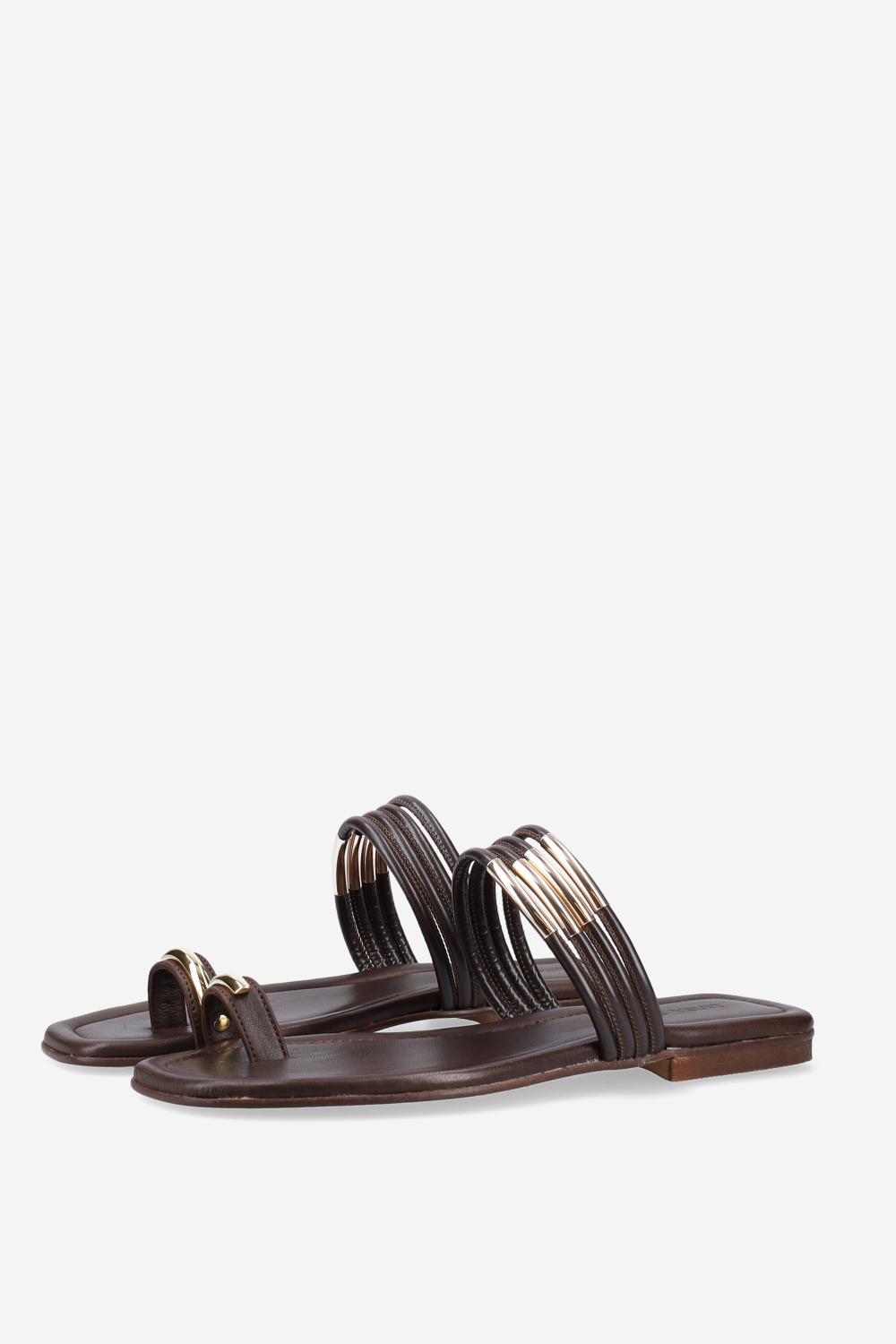 Emblemished strapped leather sandals