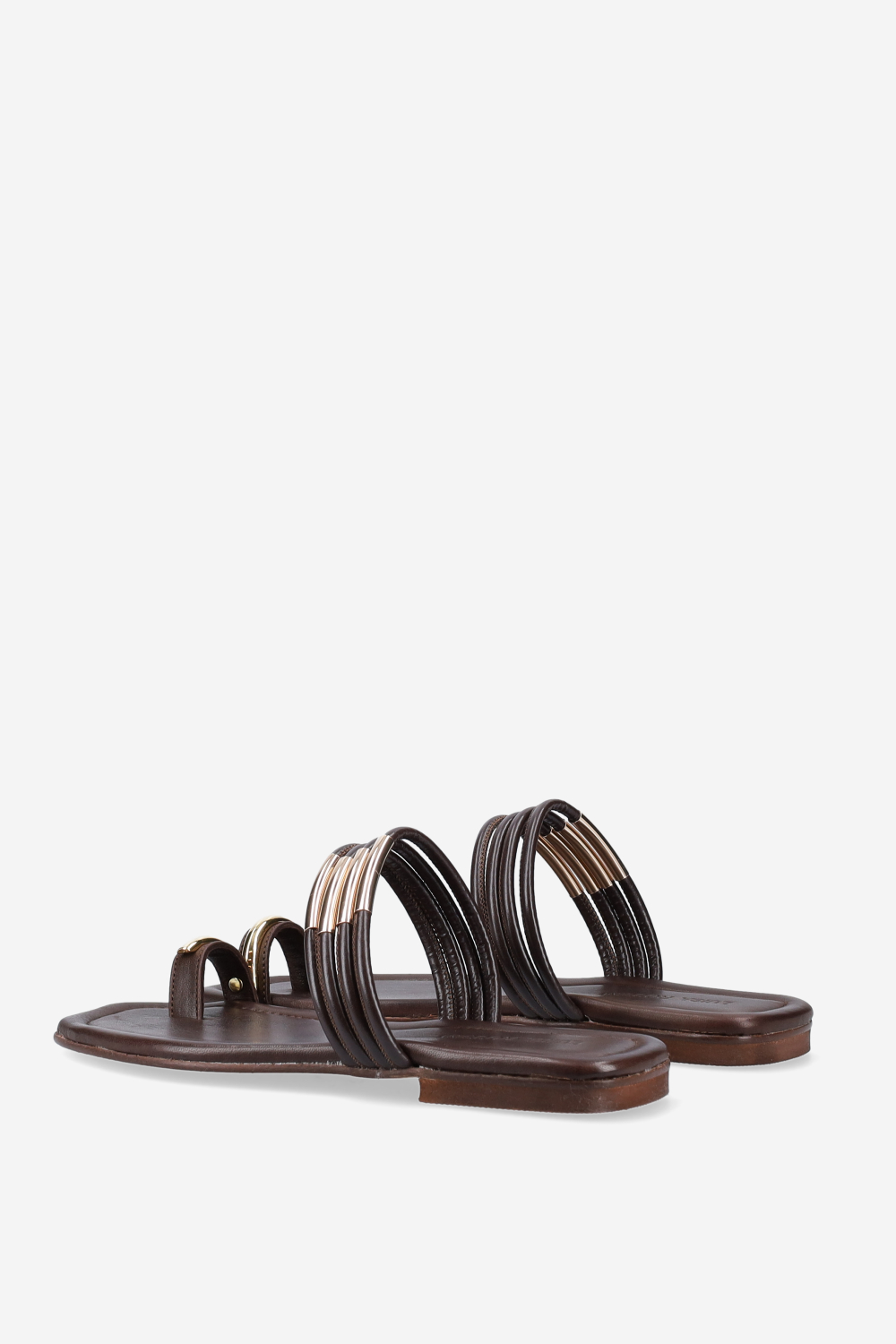 Emblemished strapped leather sandals