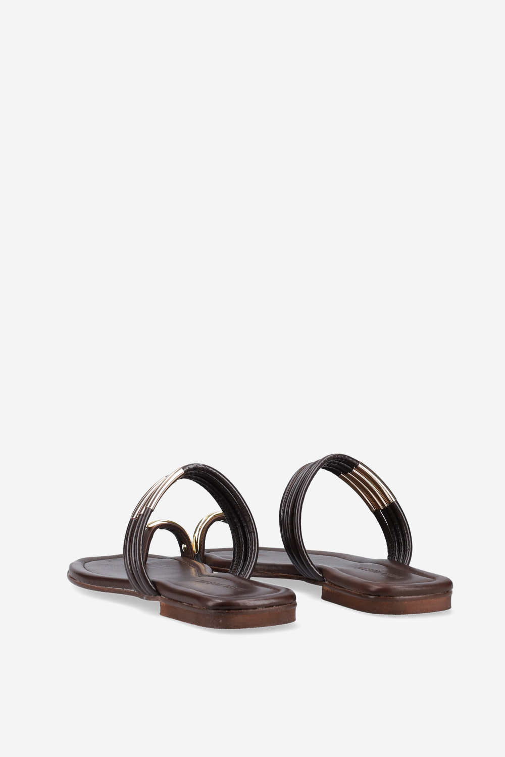 Emblemished strapped leather sandals