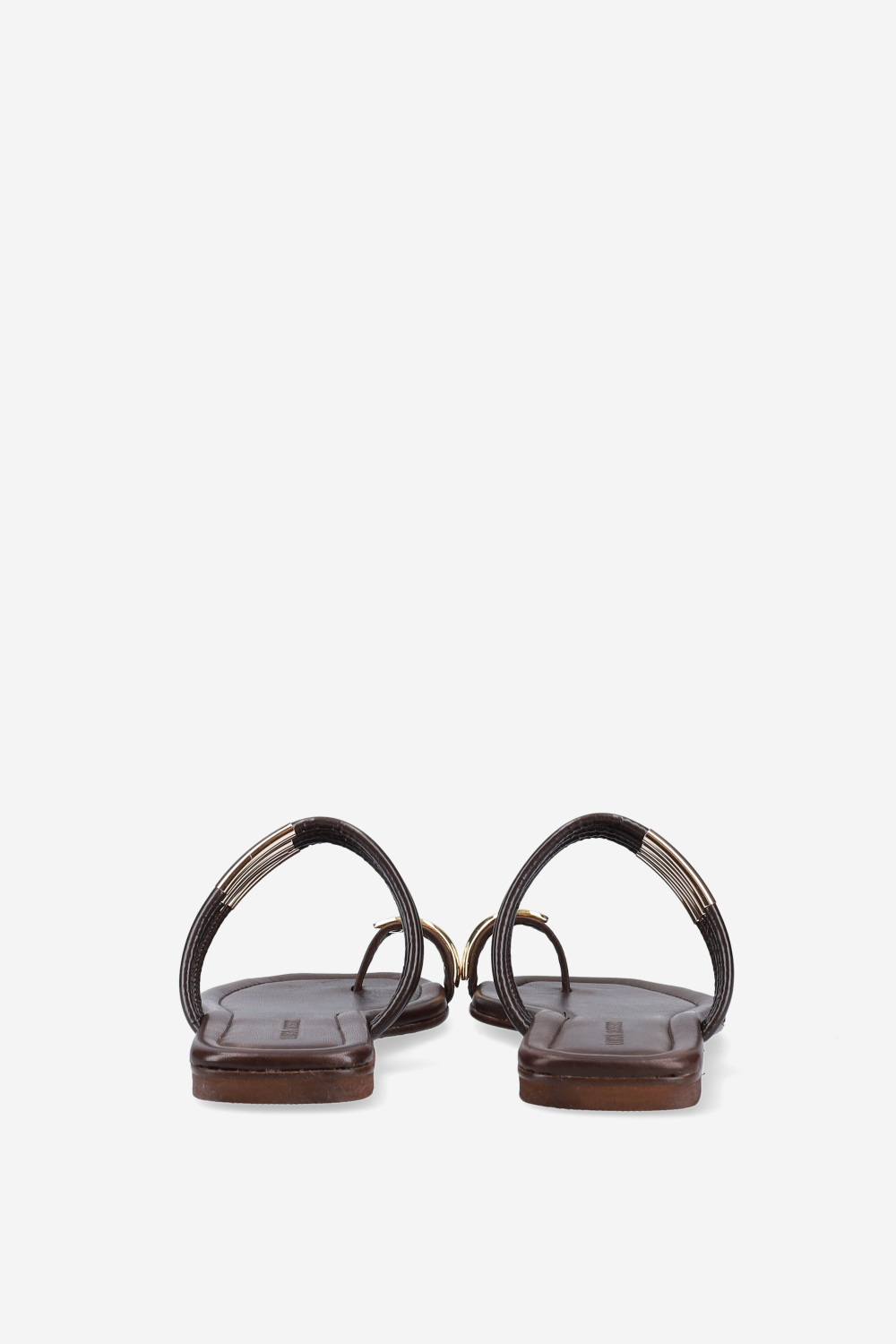 Emblemished strapped leather sandals
