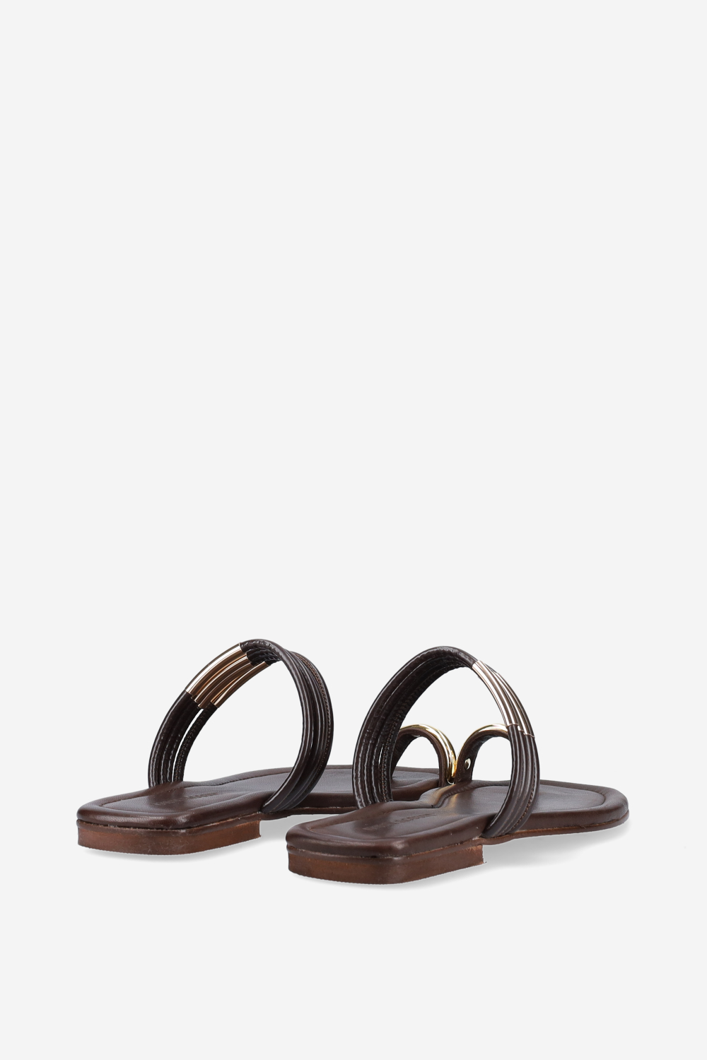 Emblemished strapped leather sandals