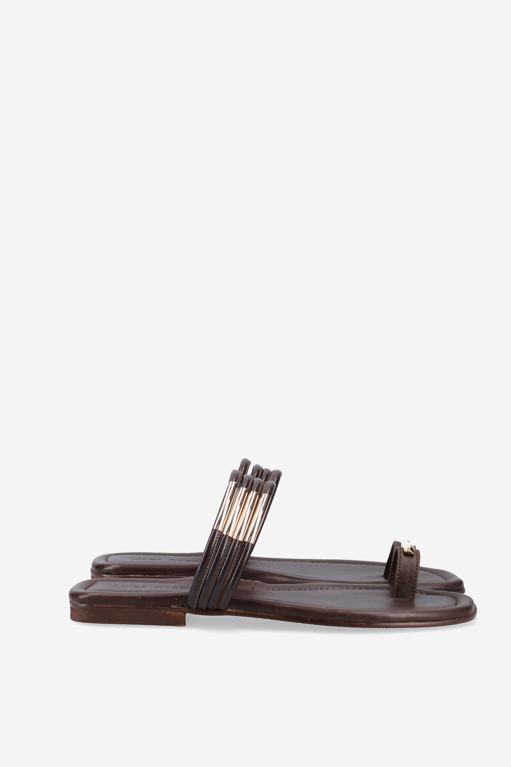 Emblemished strapped leather sandals