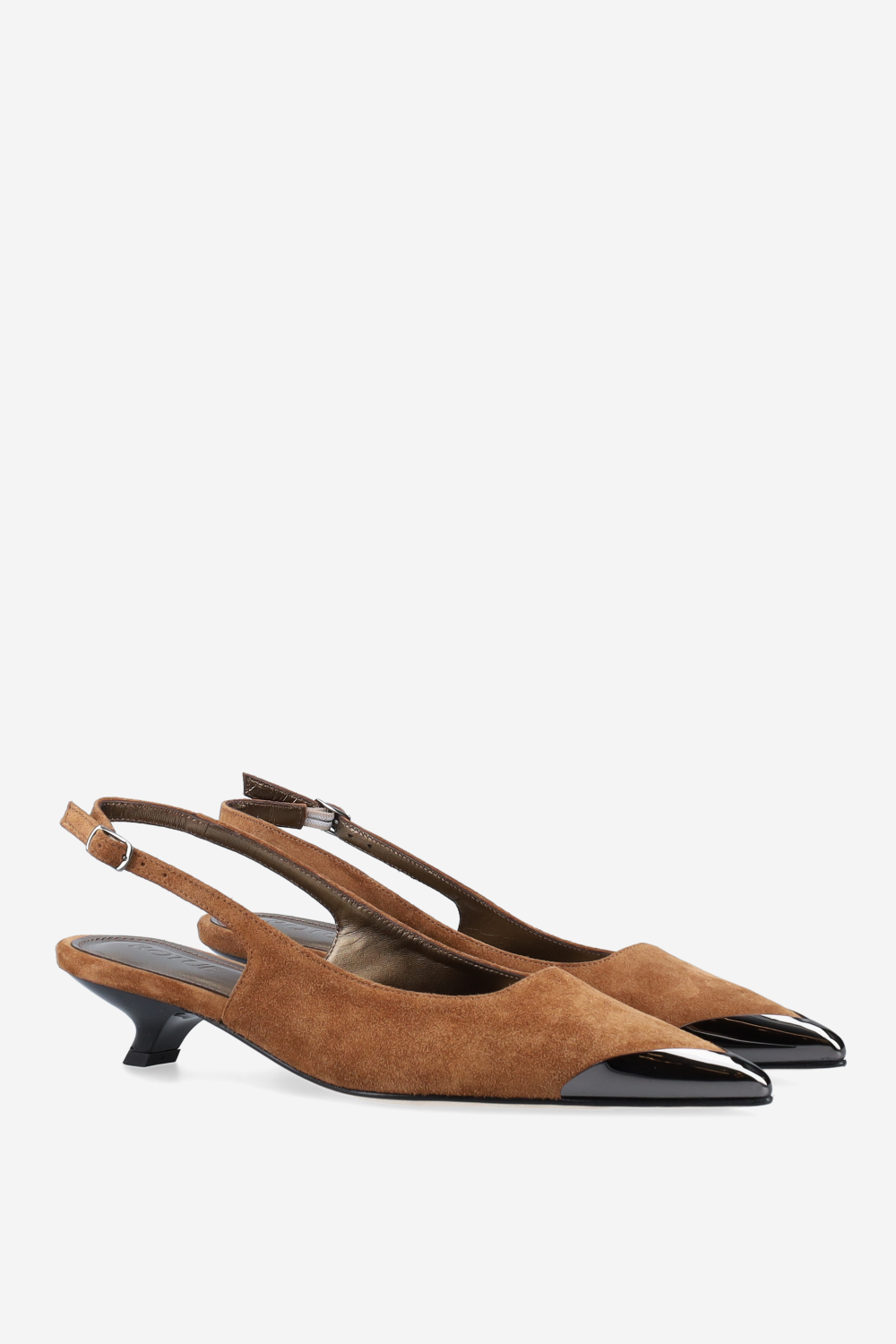 Bulletproof suede slingbacks
