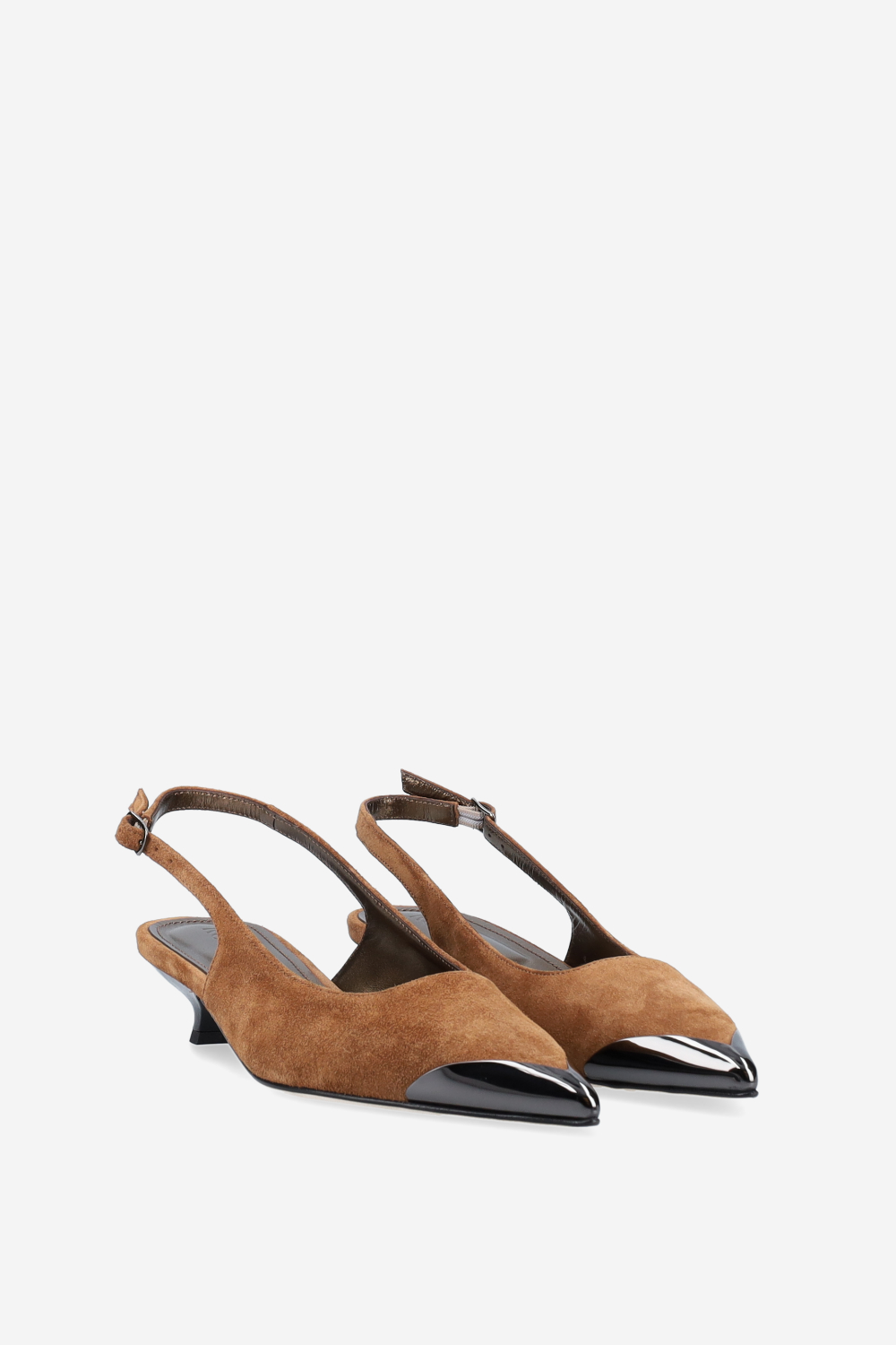 Bulletproof suede slingbacks