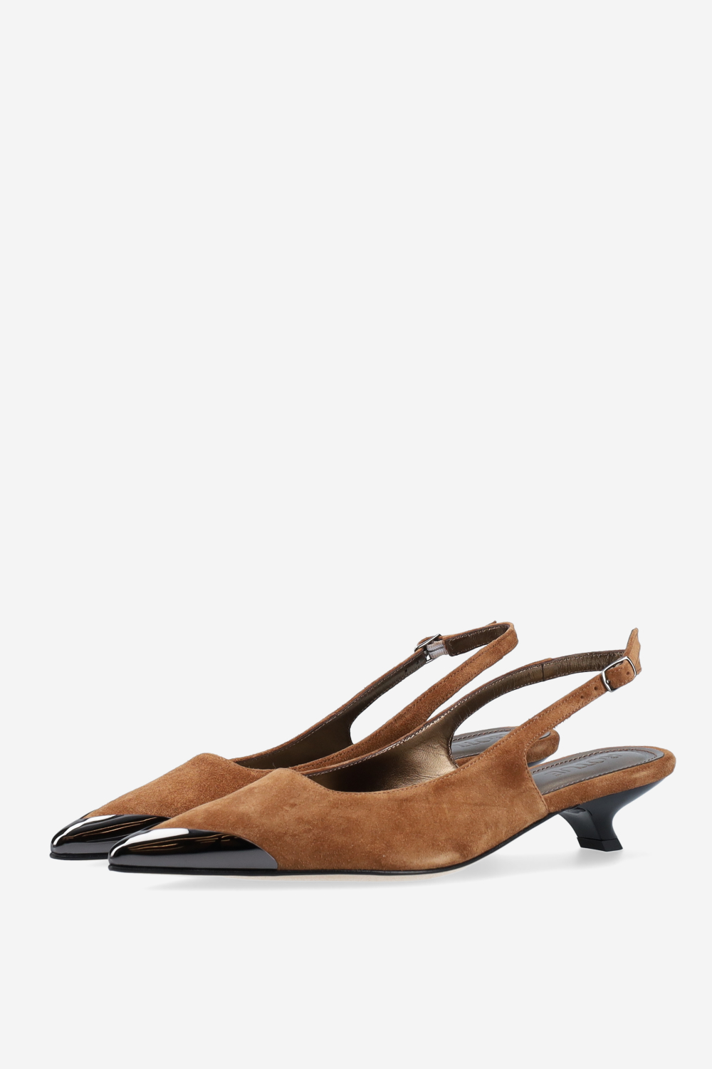 Bulletproof suede slingbacks