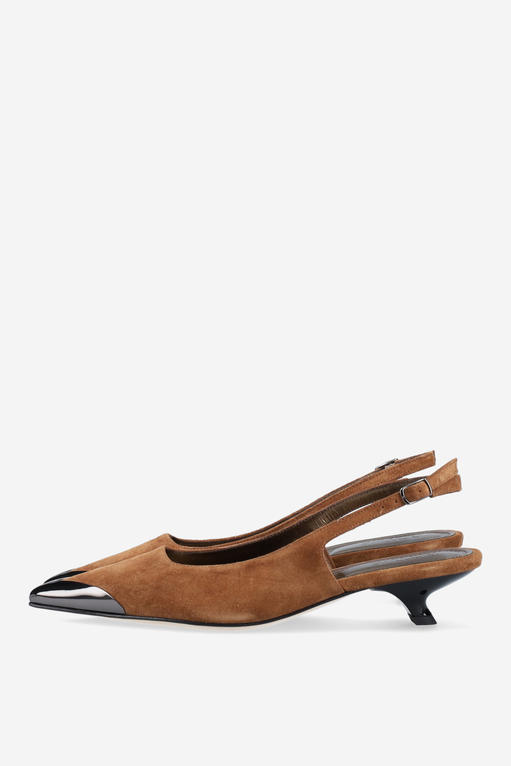 Bulletproof suede slingbacks