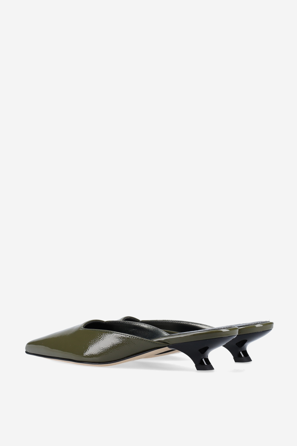 Trip patent leather mules
