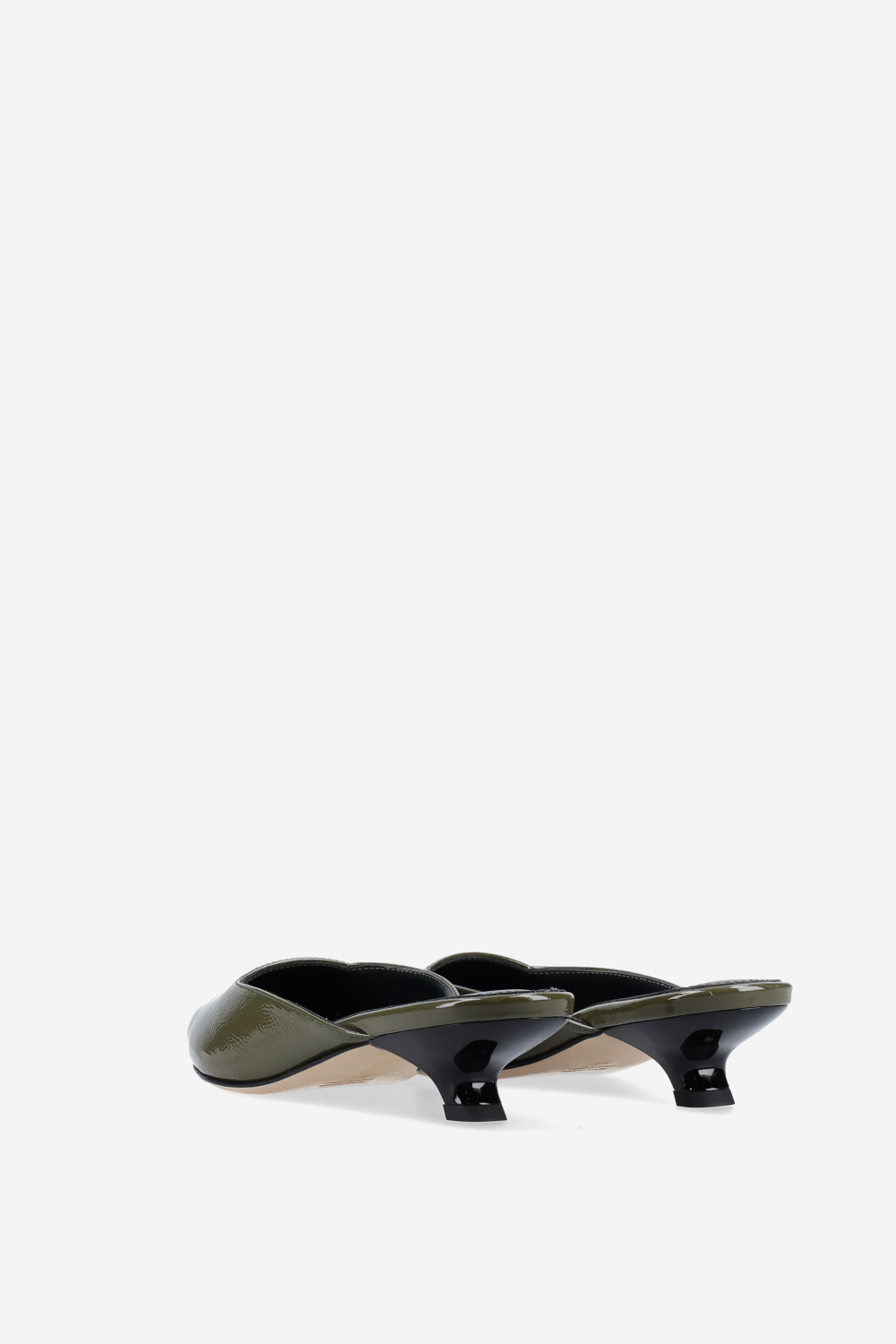 Trip patent leather mules