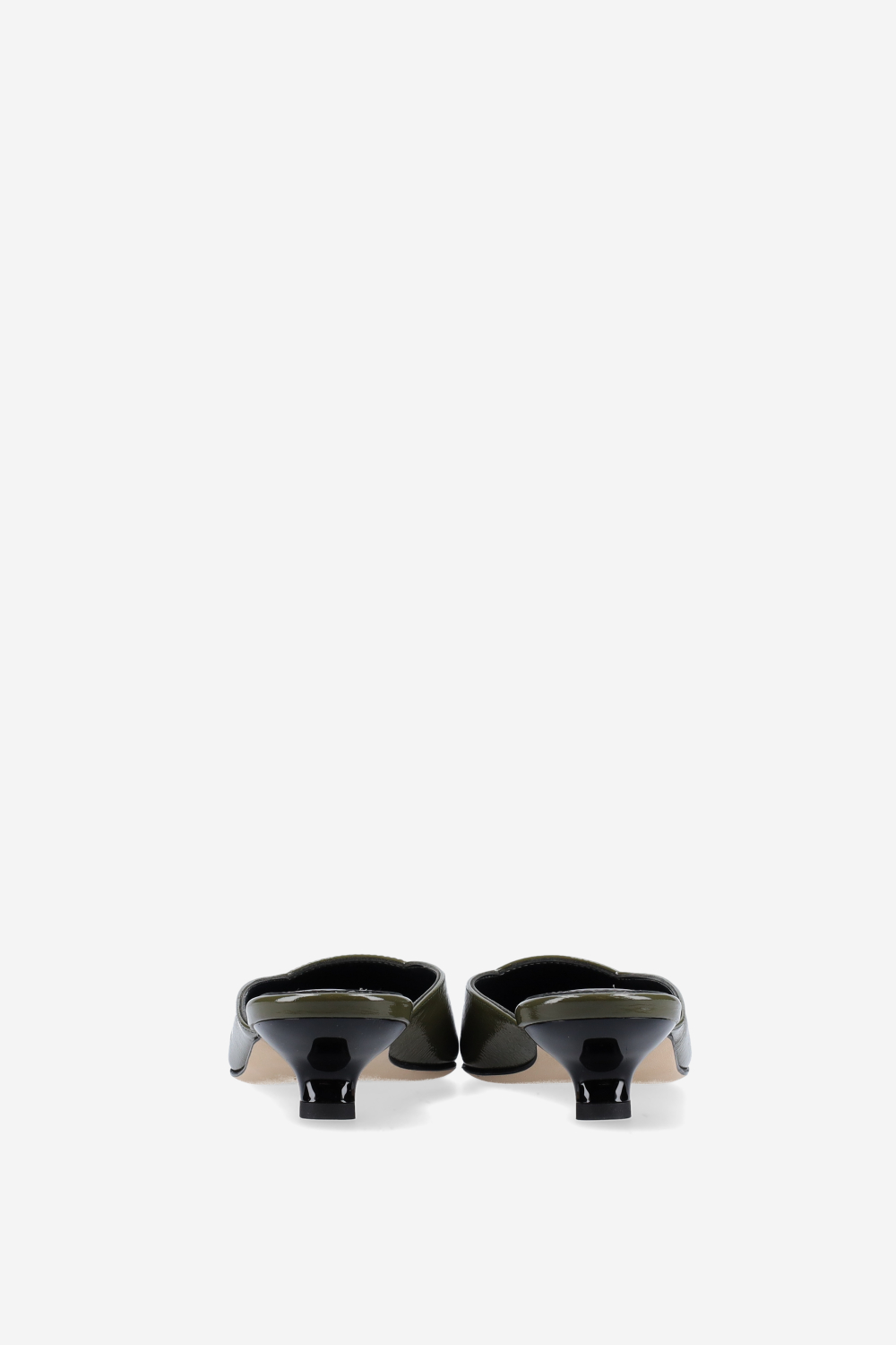 Trip patent leather mules
