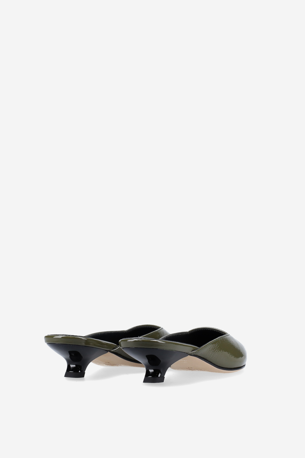 Trip patent leather mules