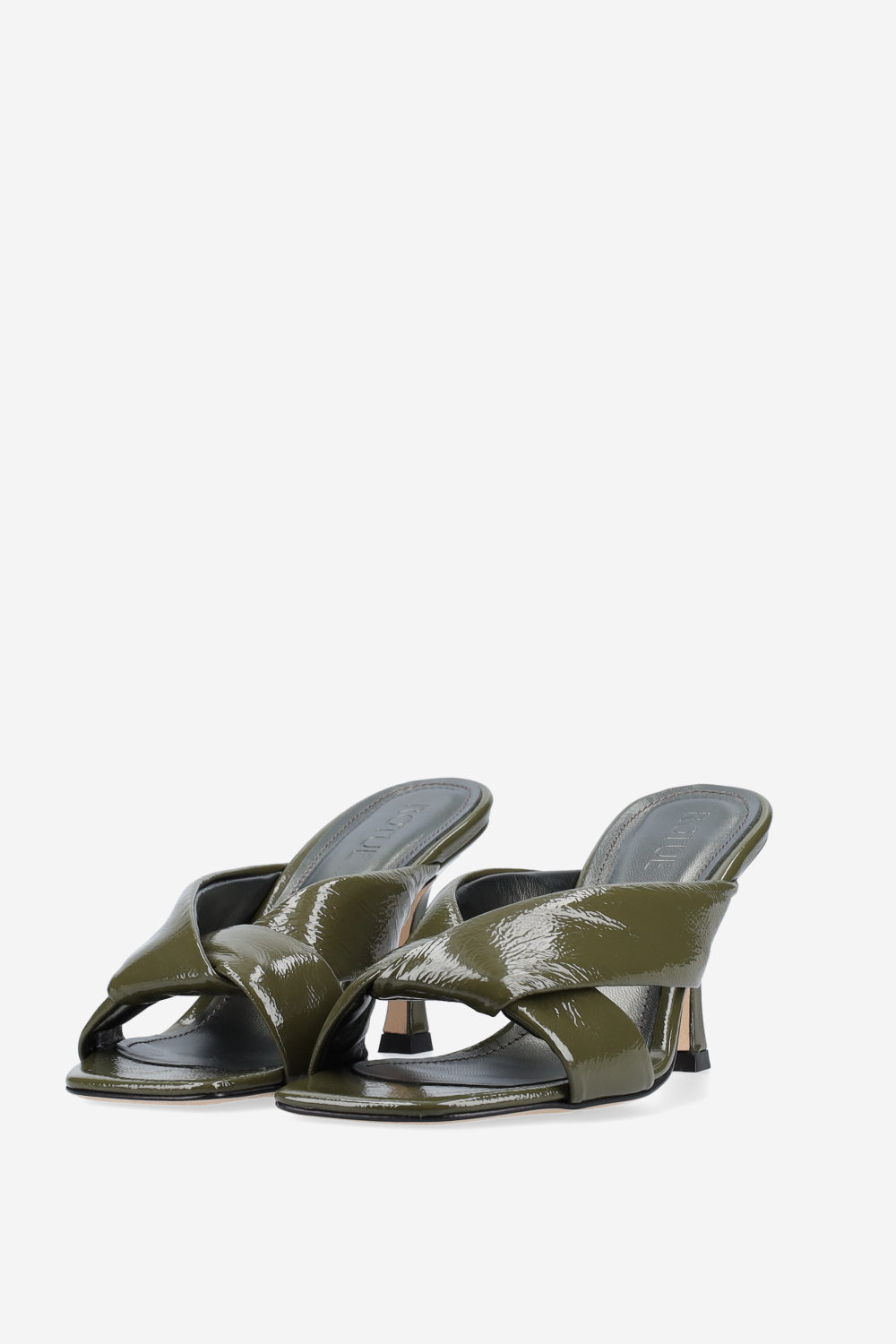 Midnight patent leather sandals