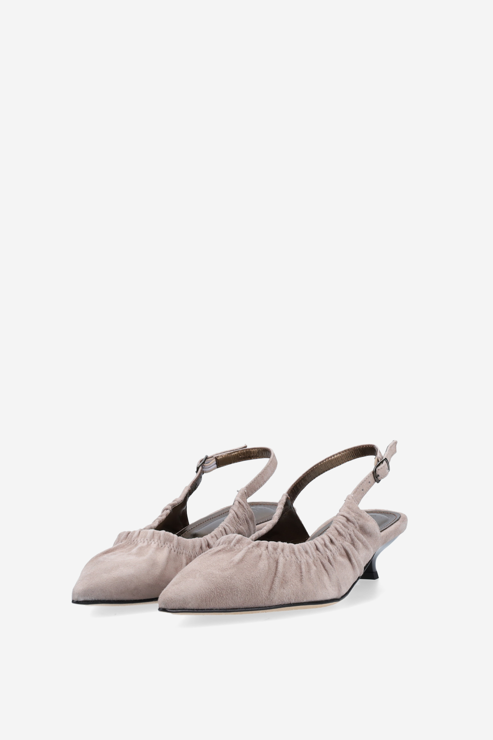 Messy suede slingbacks