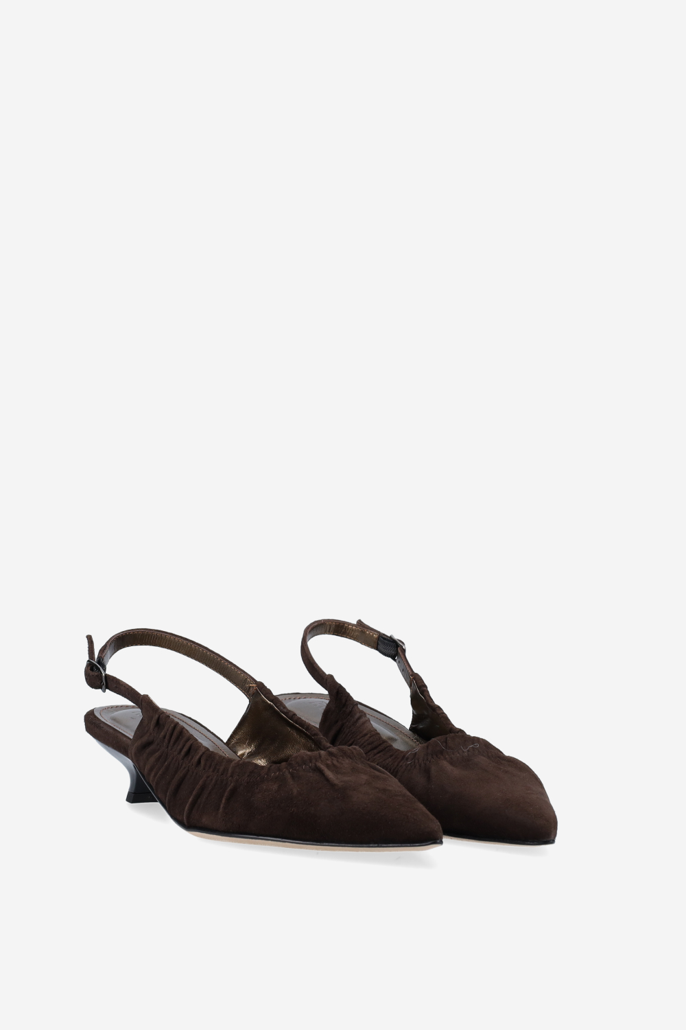 Messy suede slingbacks