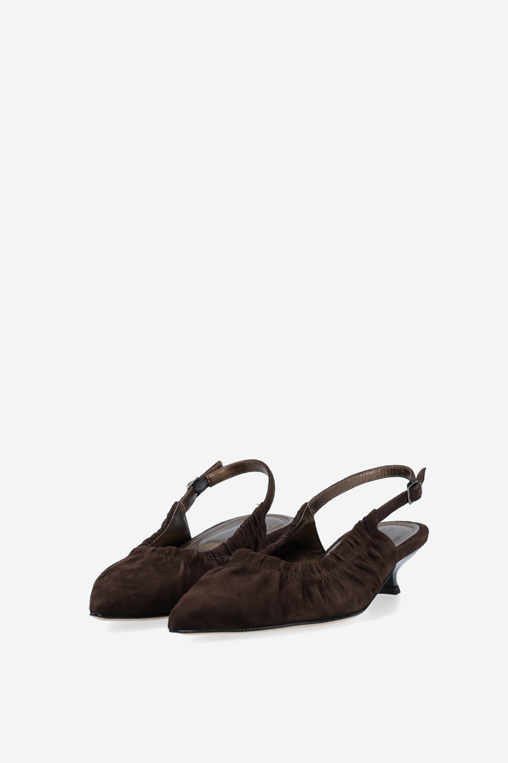 Messy suede slingbacks