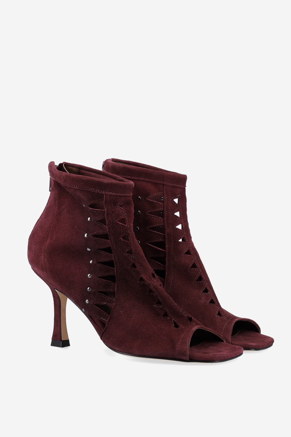 Blue light suede heels