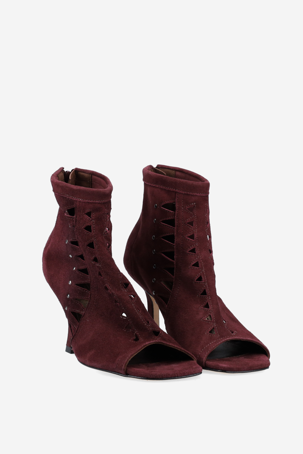 Blue light suede heels