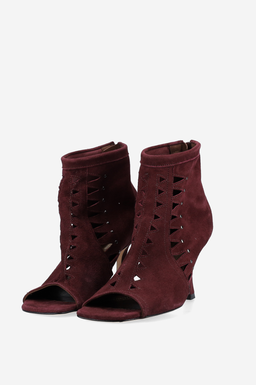 Blue light suede heels