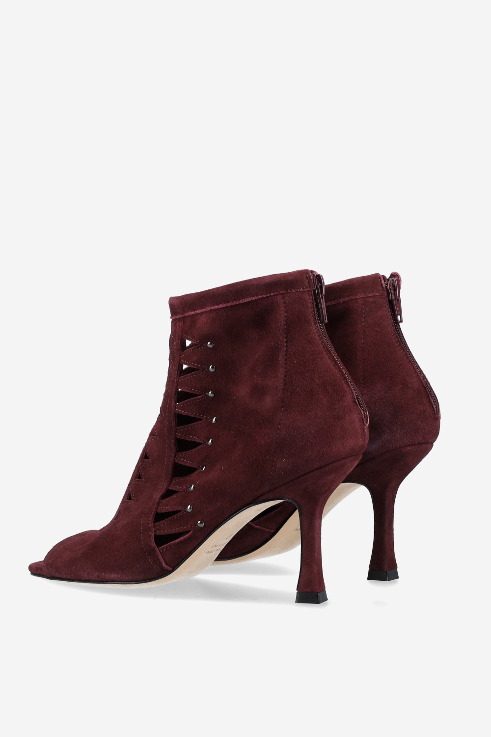 Blue light suede heels