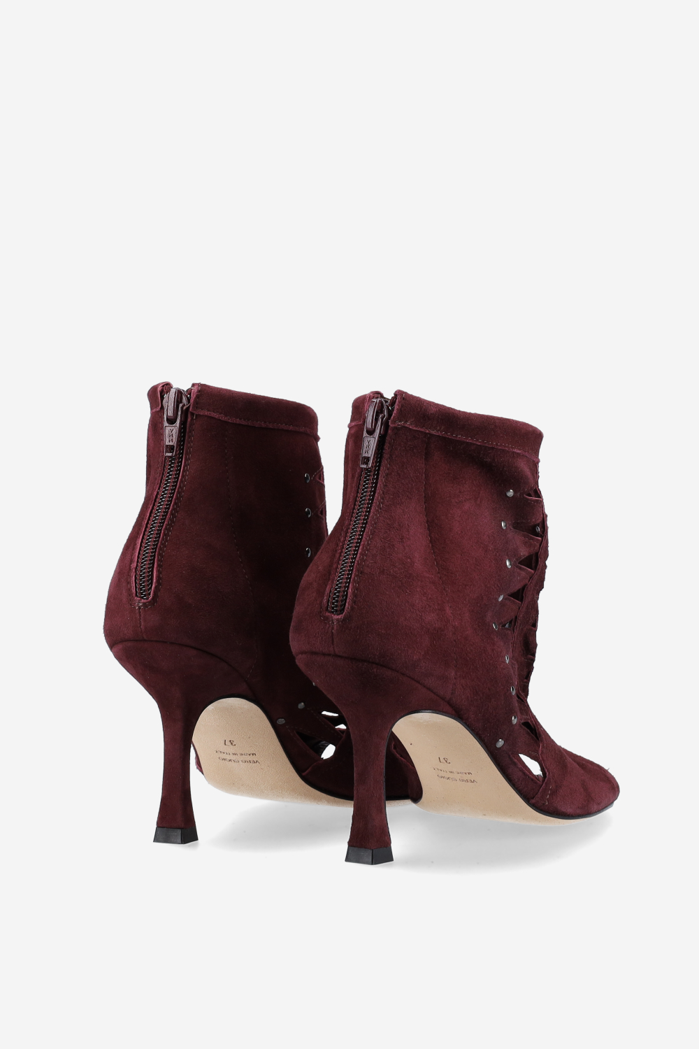 Blue light suede heels