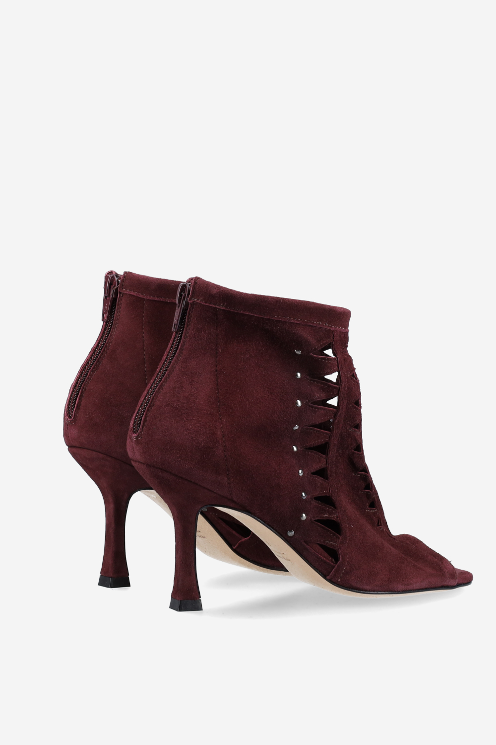 Blue light suede heels