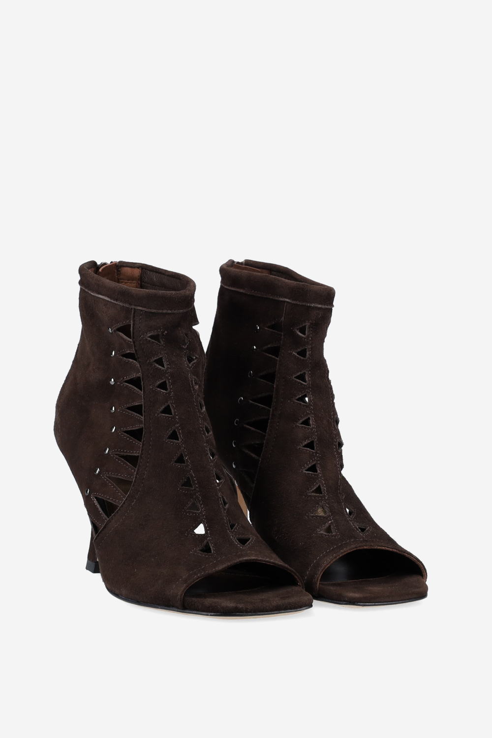 Blue light suede heels