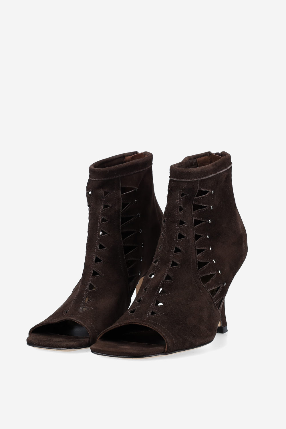 Blue light suede heels