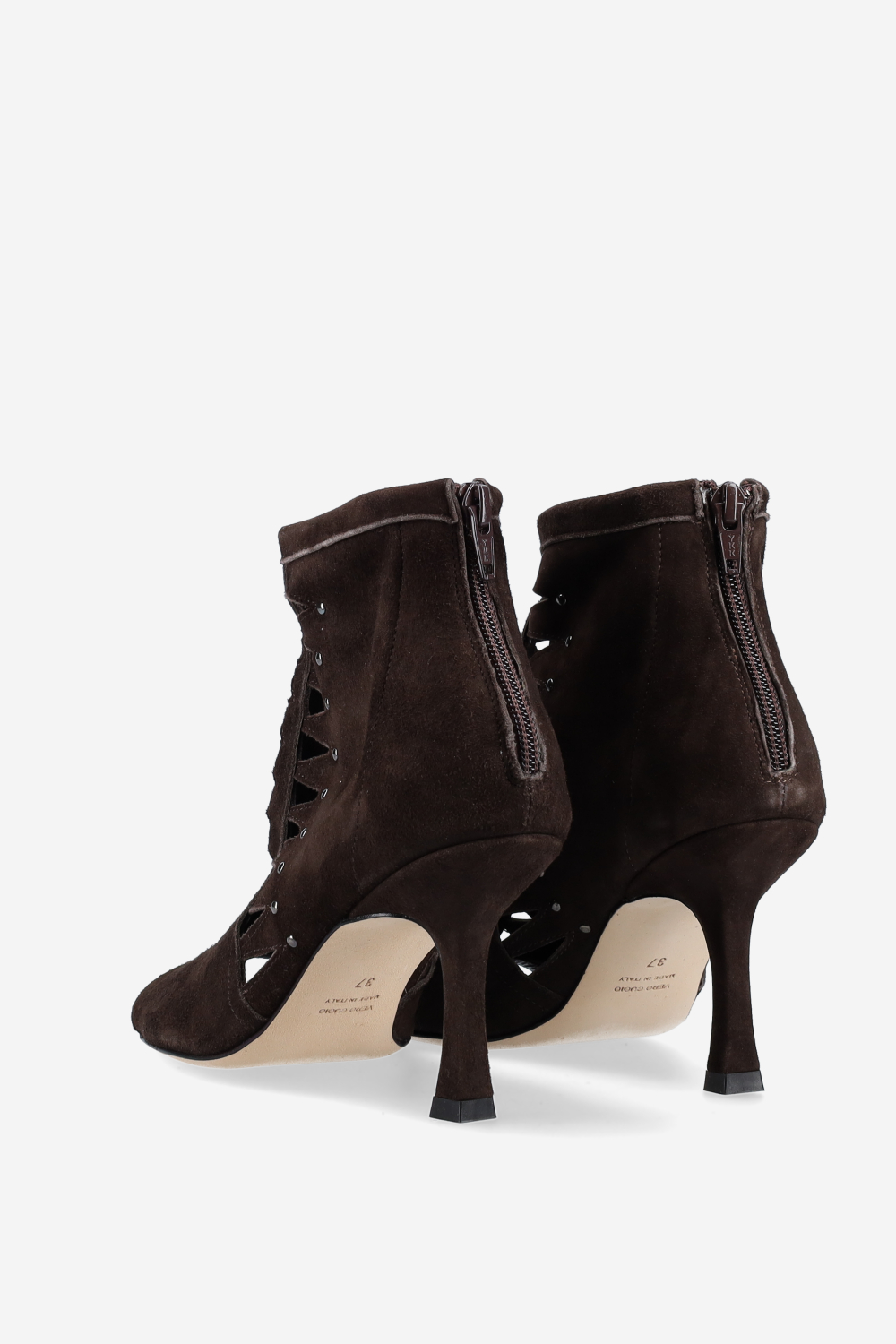 Blue light suede heels