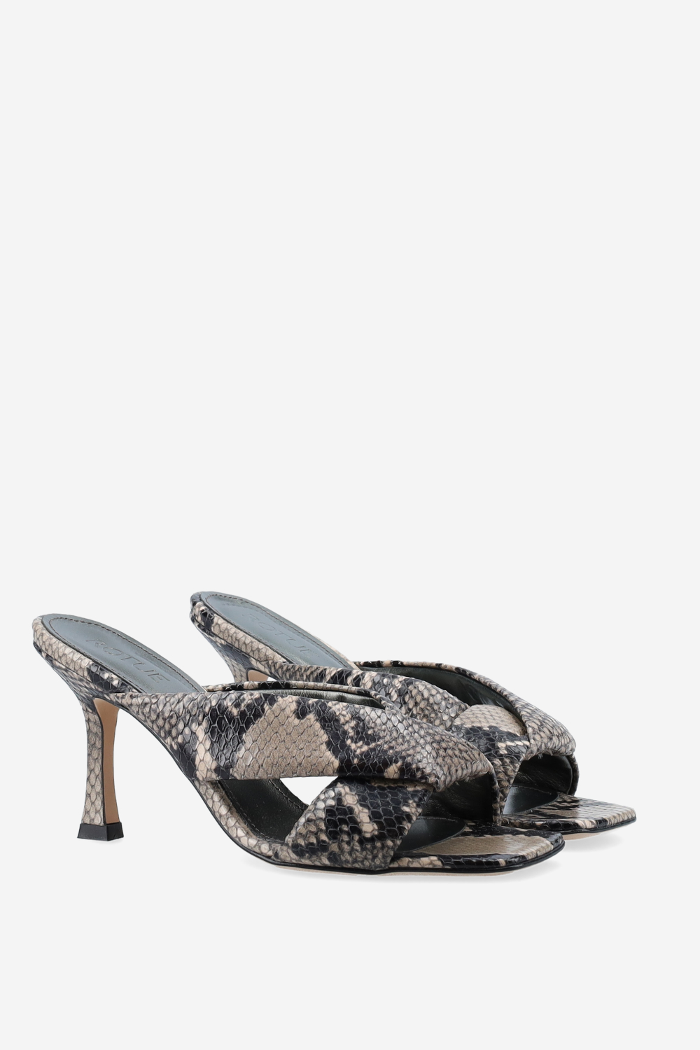 Midnight pitone leather sandals