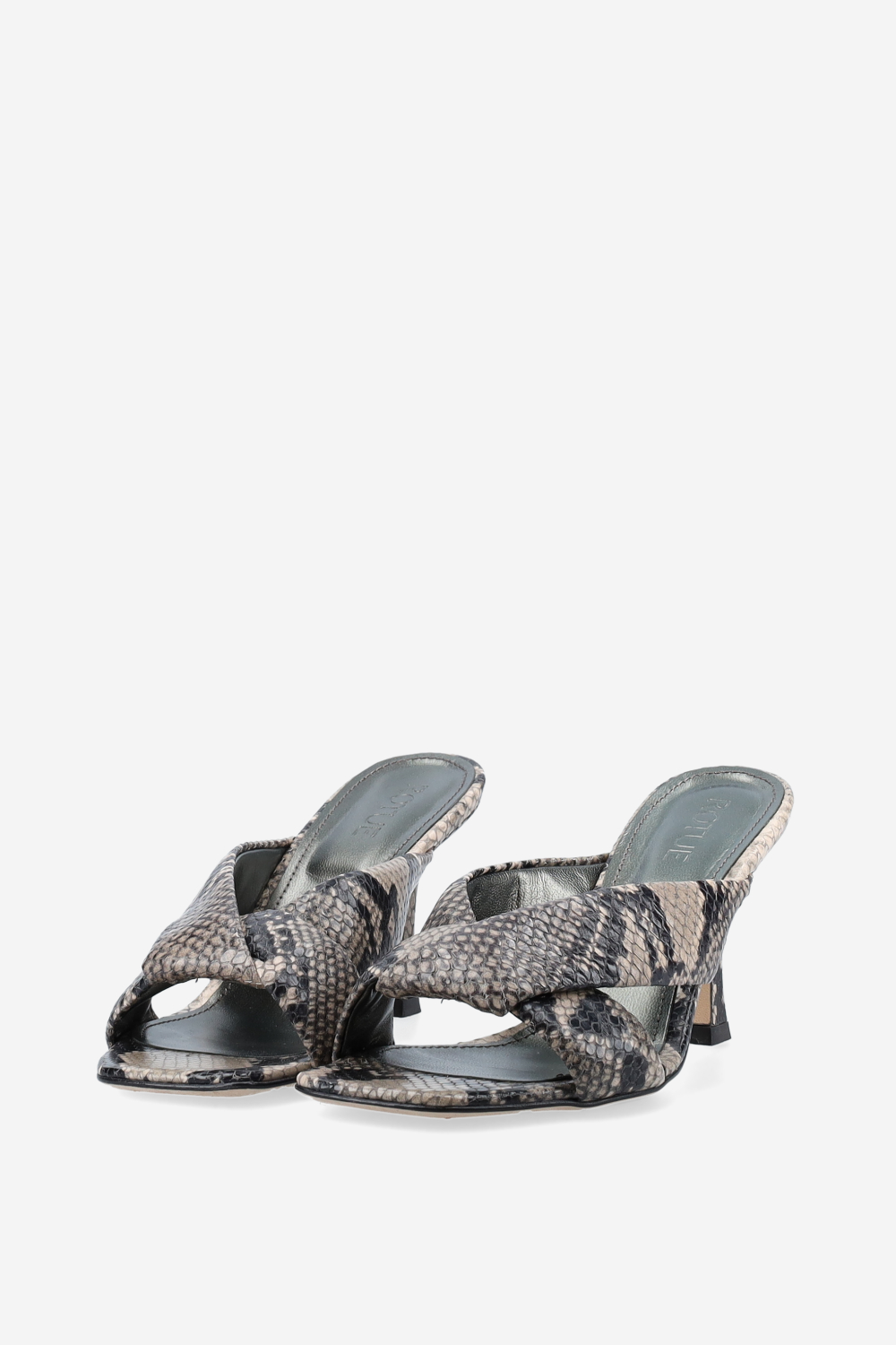 Midnight pitone leather sandals