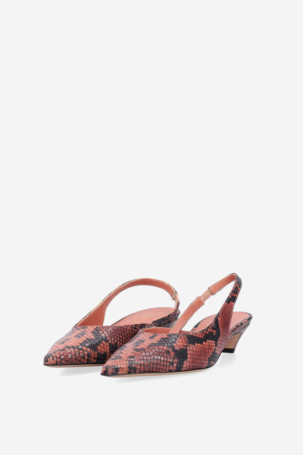 Pointed-toe leather slingbacks