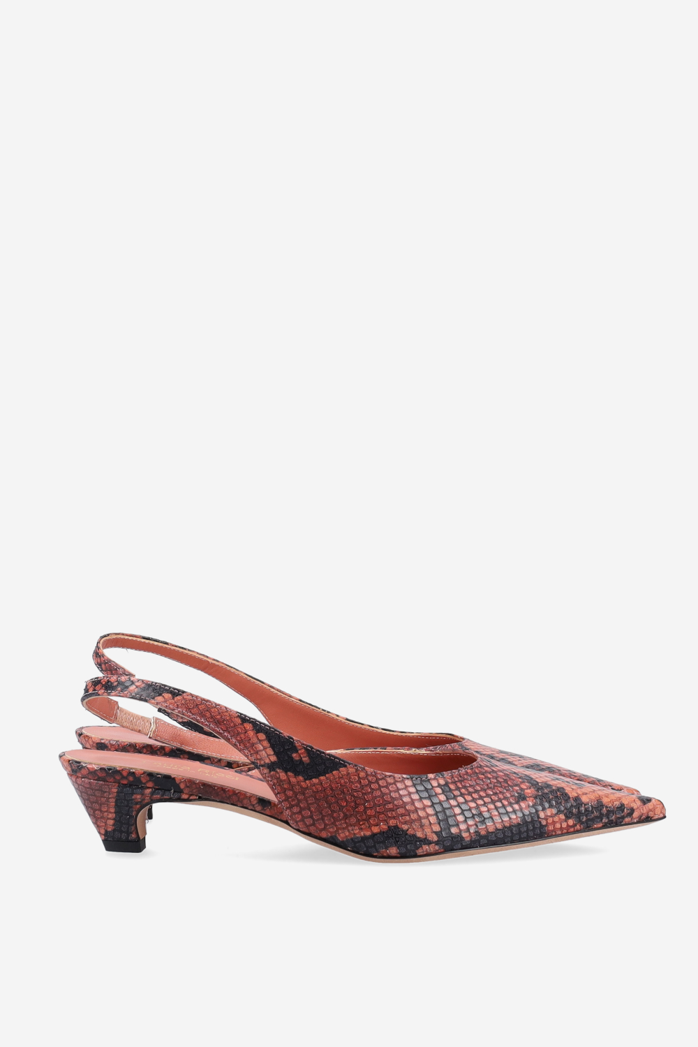 Pointed-toe leather slingbacks