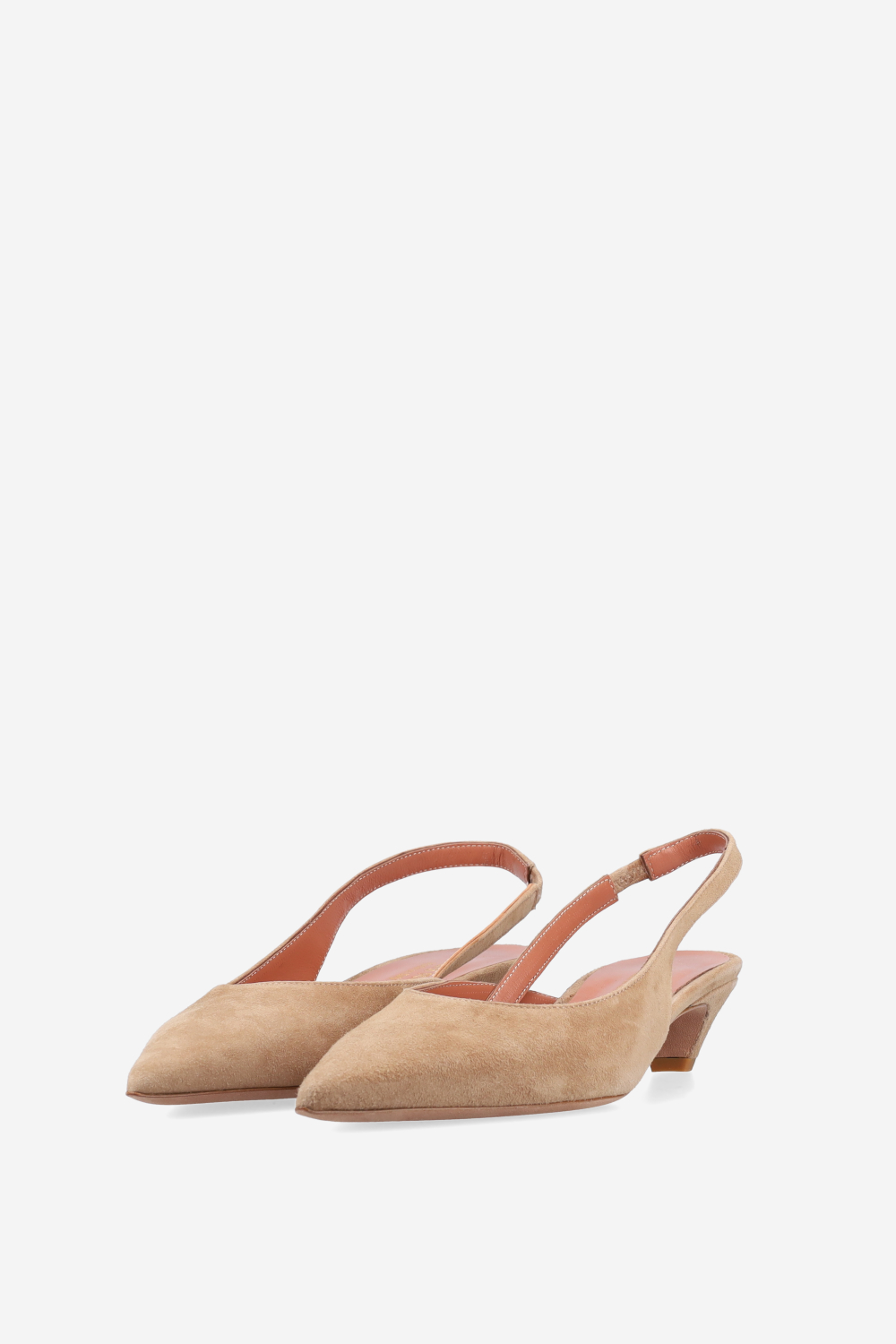 Pointed-toe suede slingbacks