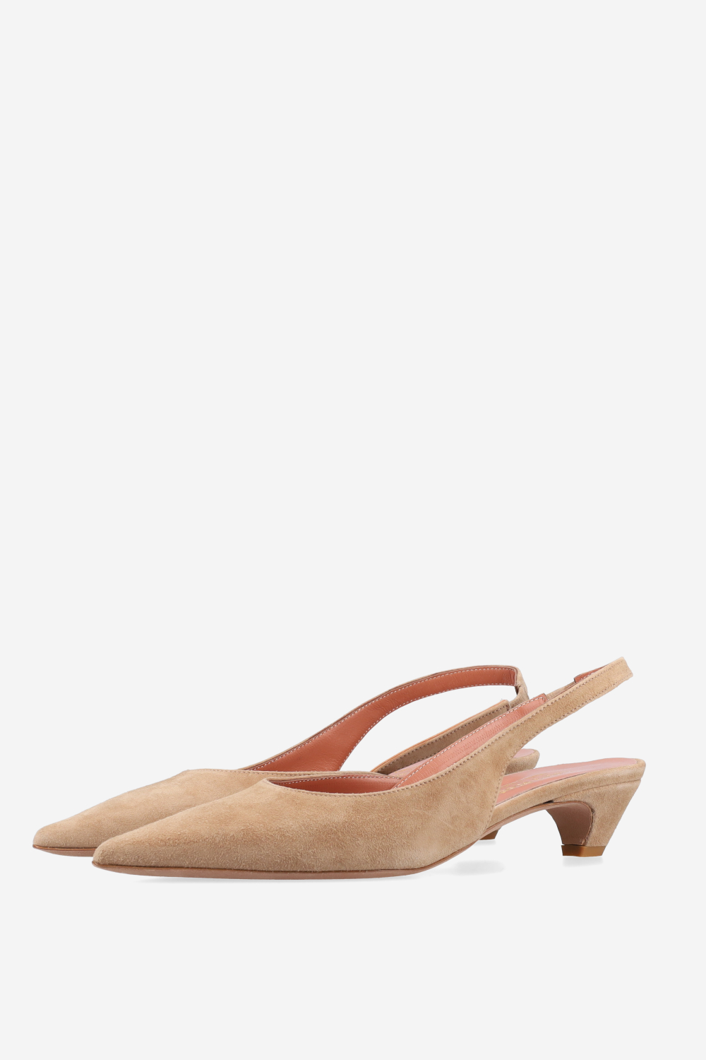 Pointed-toe suede slingbacks