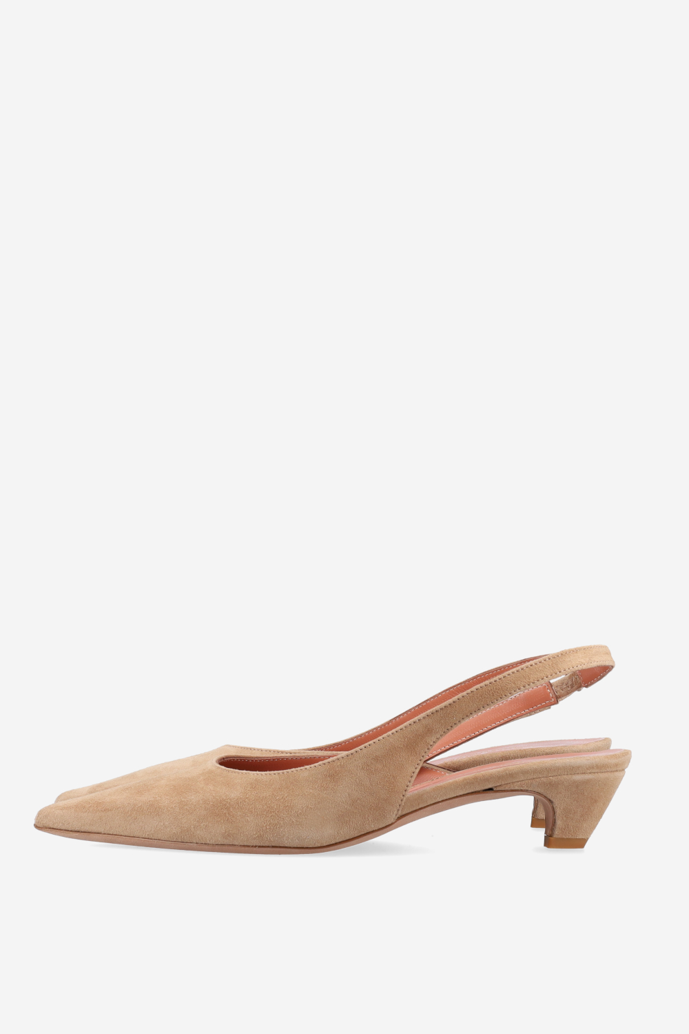 Pointed-toe suede slingbacks