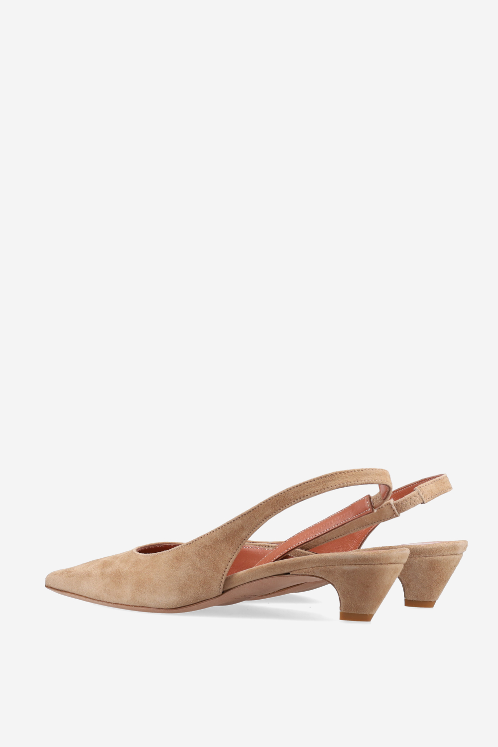 Pointed-toe suede slingbacks