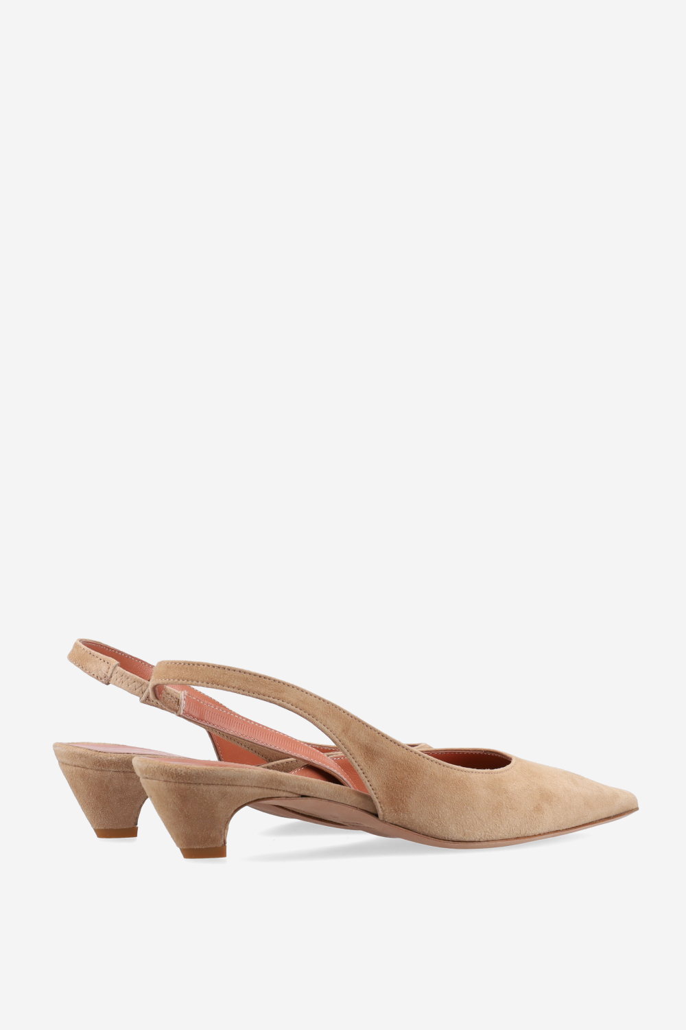 Pointed-toe suede slingbacks