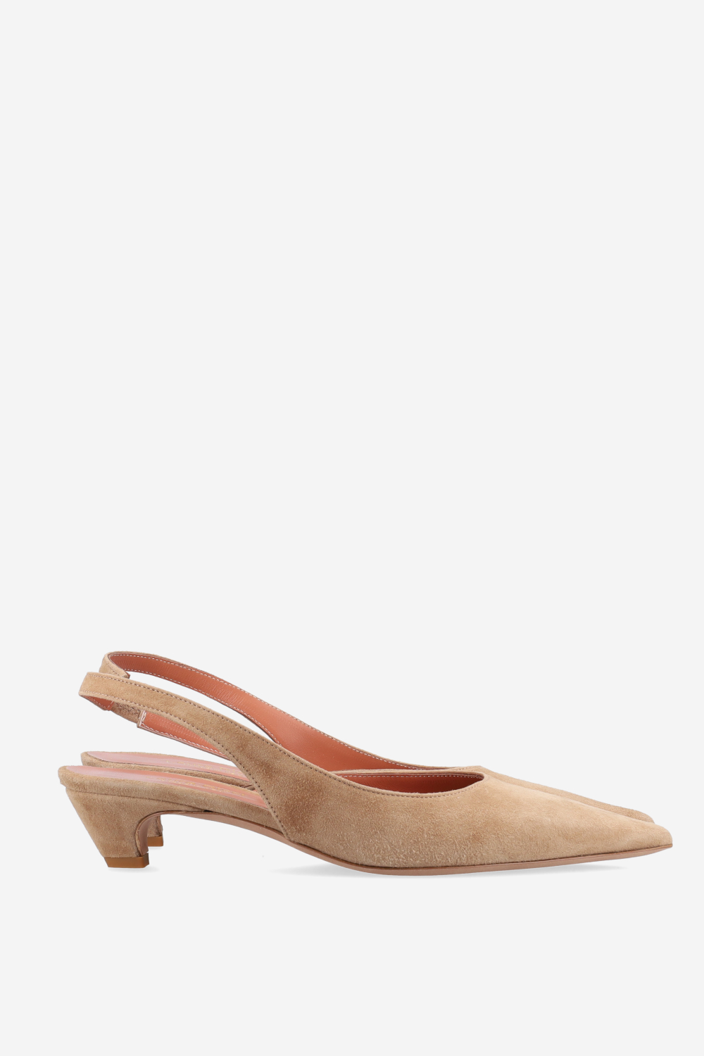 Pointed-toe suede slingbacks