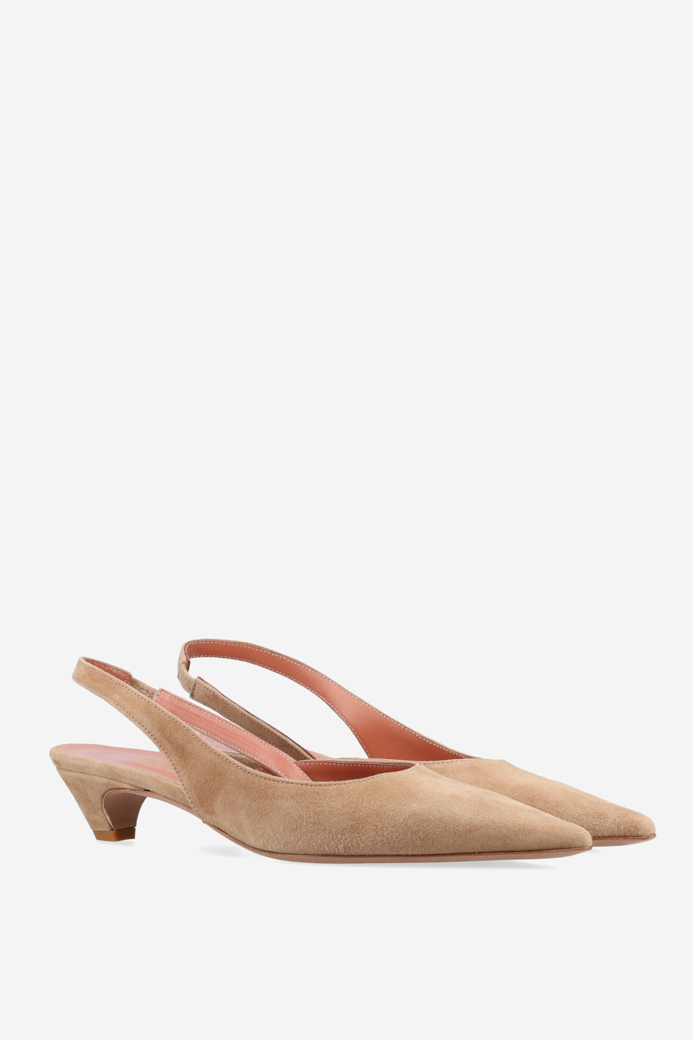 Pointed-toe suede slingbacks
