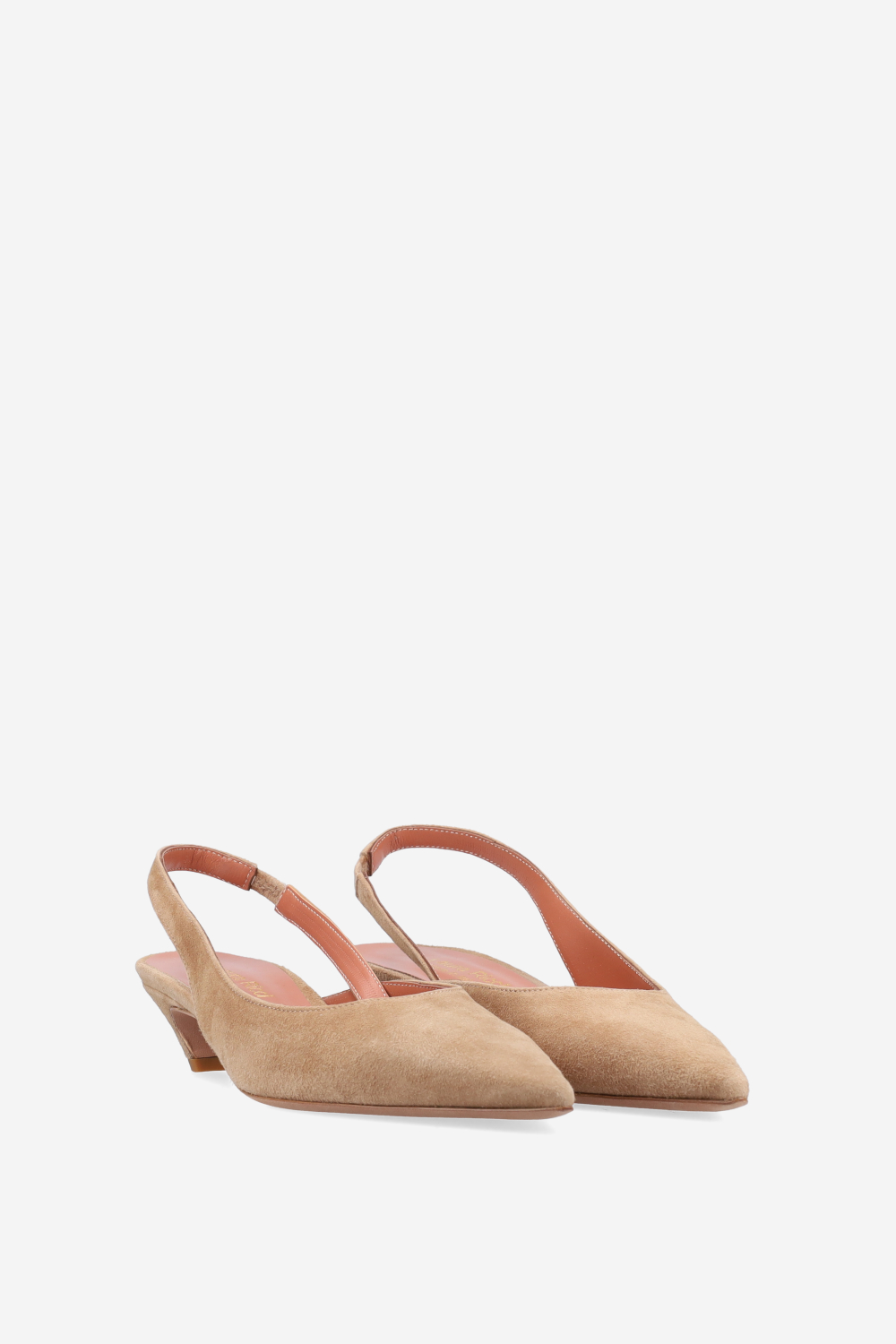 Pointed-toe suede slingbacks