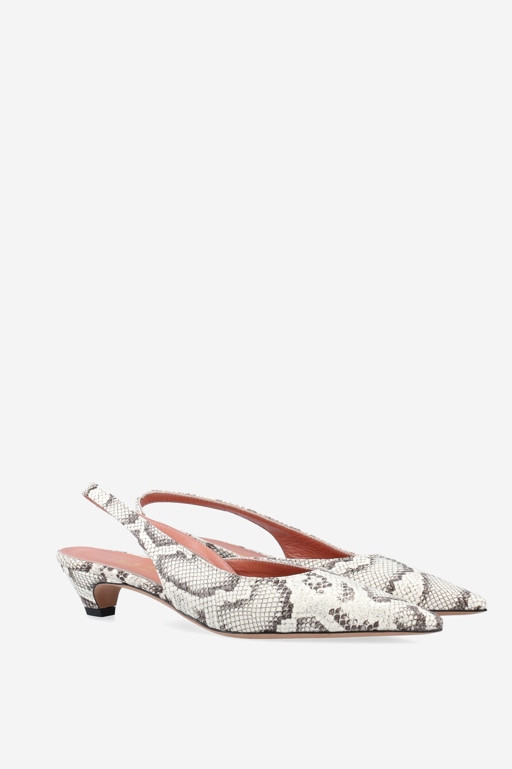 Pointed-toe leather slingbacks