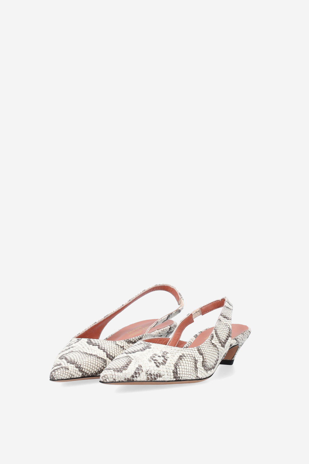 Pointed-toe leather slingbacks