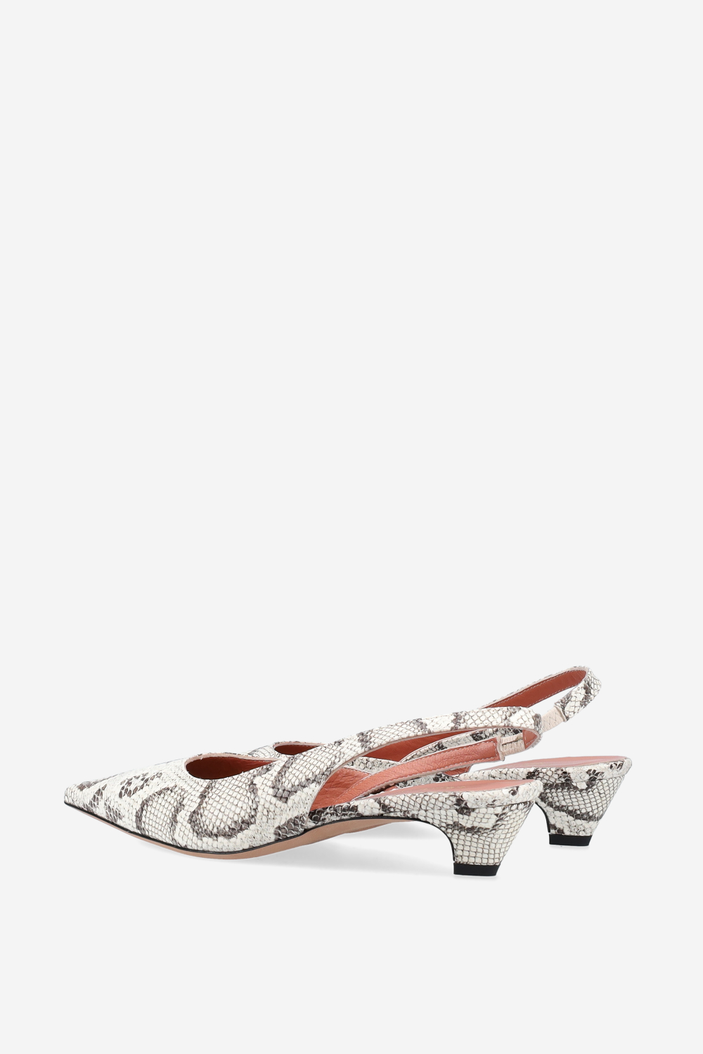 Pointed-toe leather slingbacks