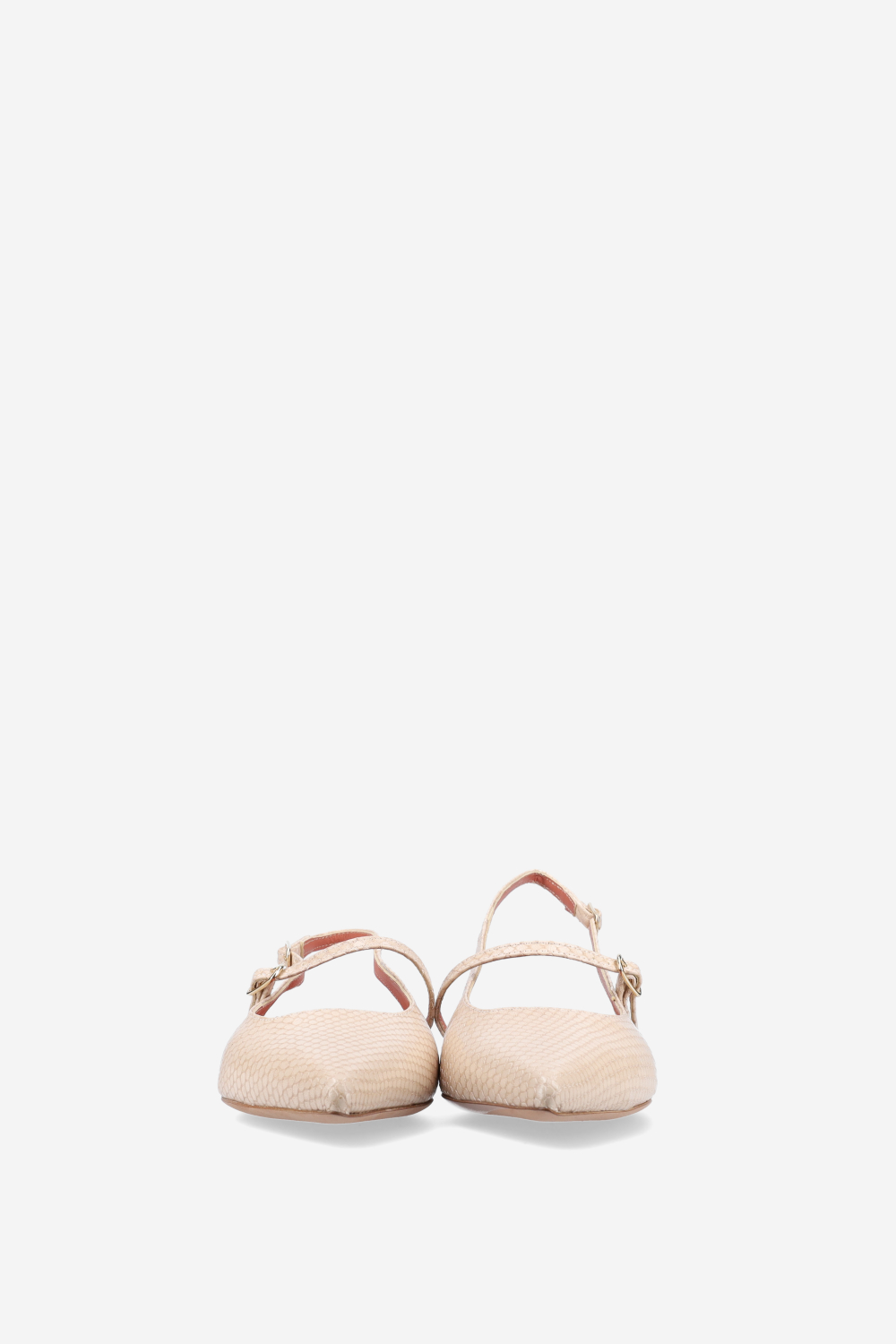 Lizard leather cross-over slingbacks