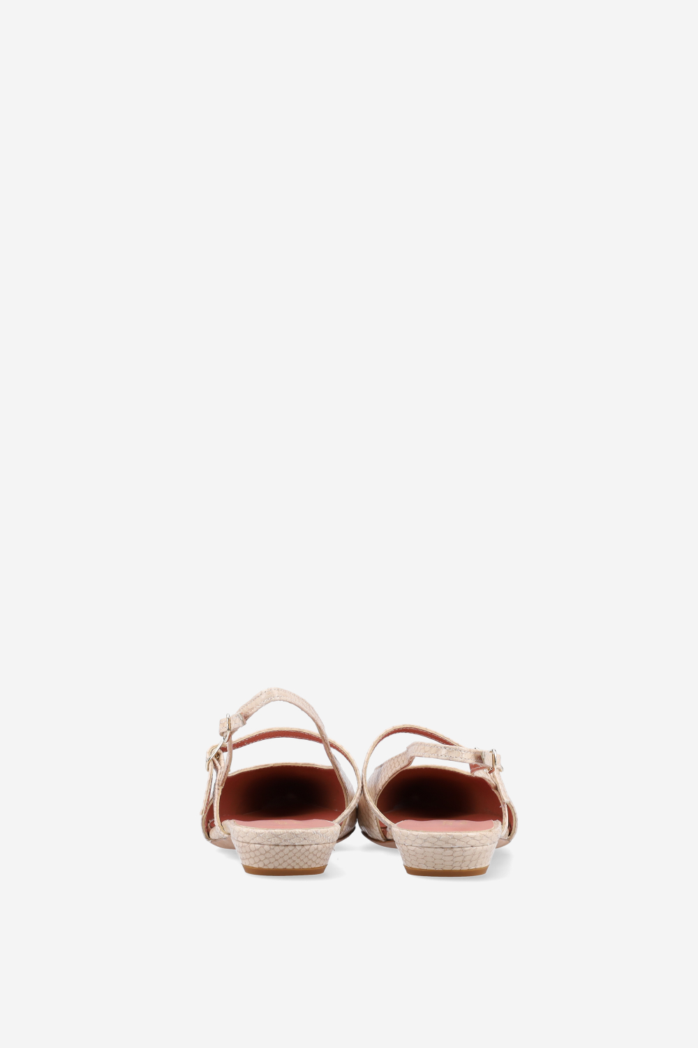 Lizard leather cross-over slingbacks