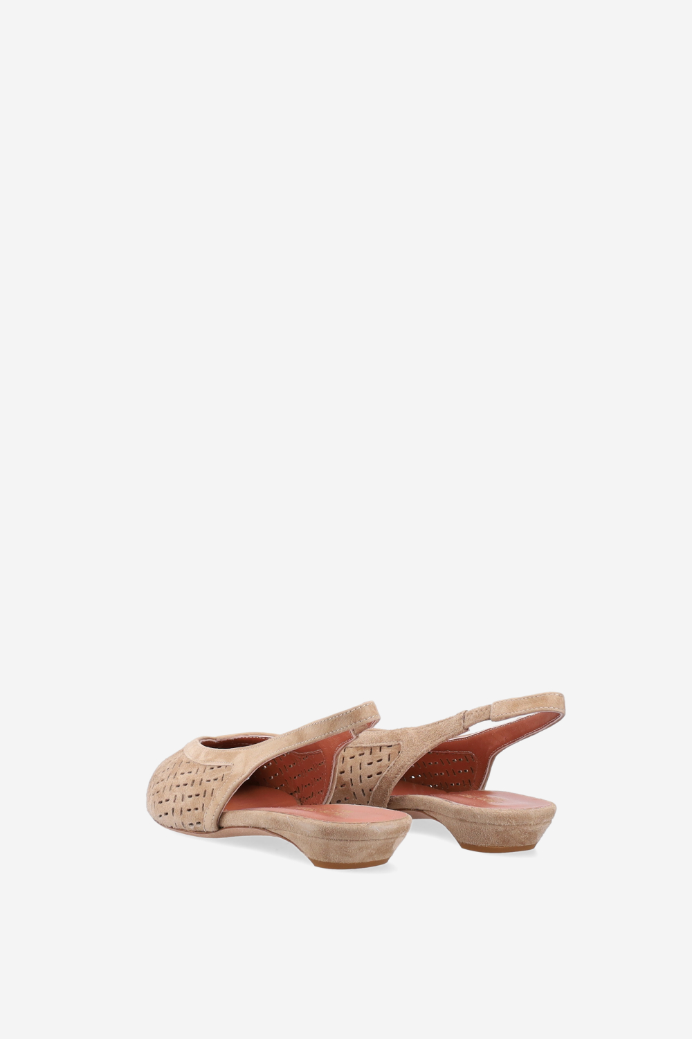 Perforated suede slingbacks