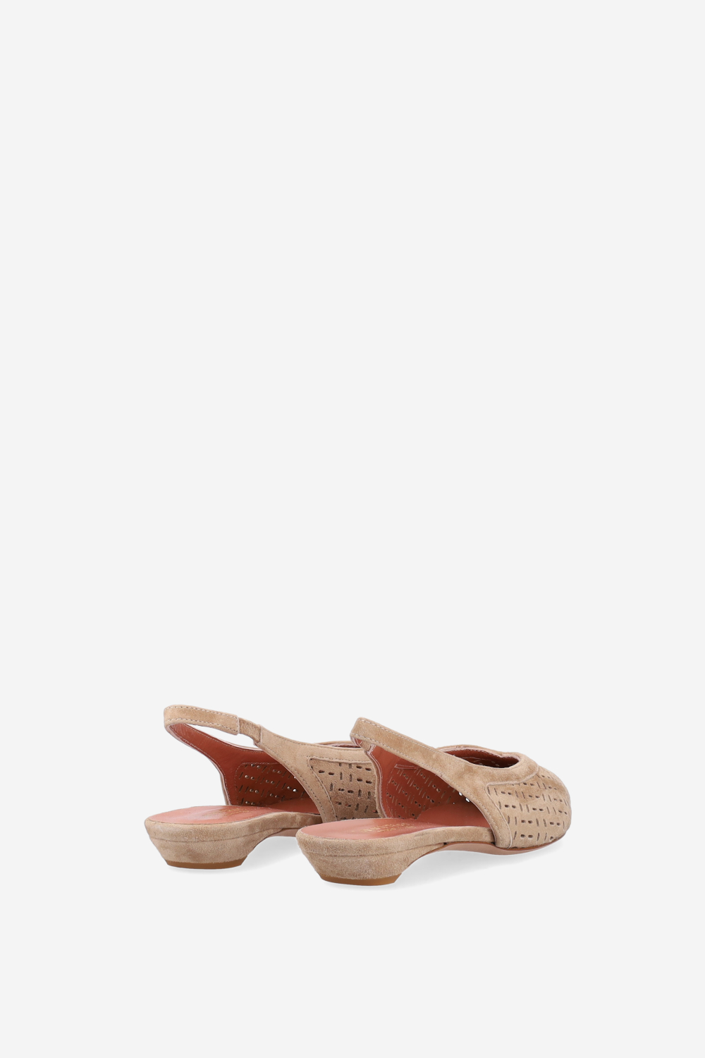 Perforated suede slingbacks