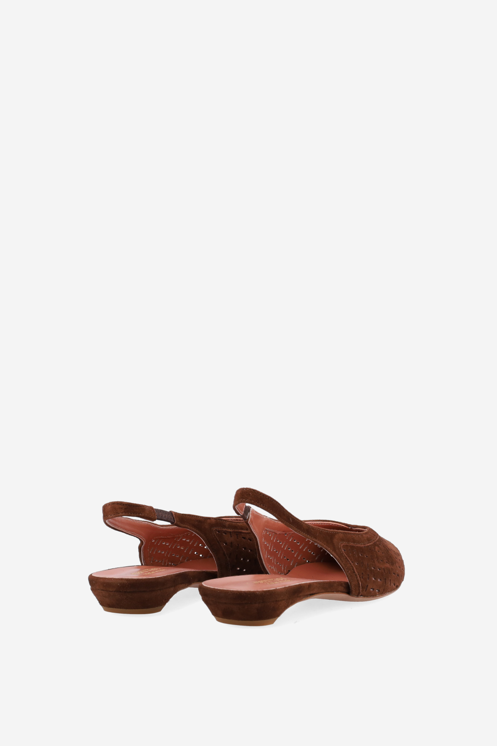 Perforated suede slingbacks