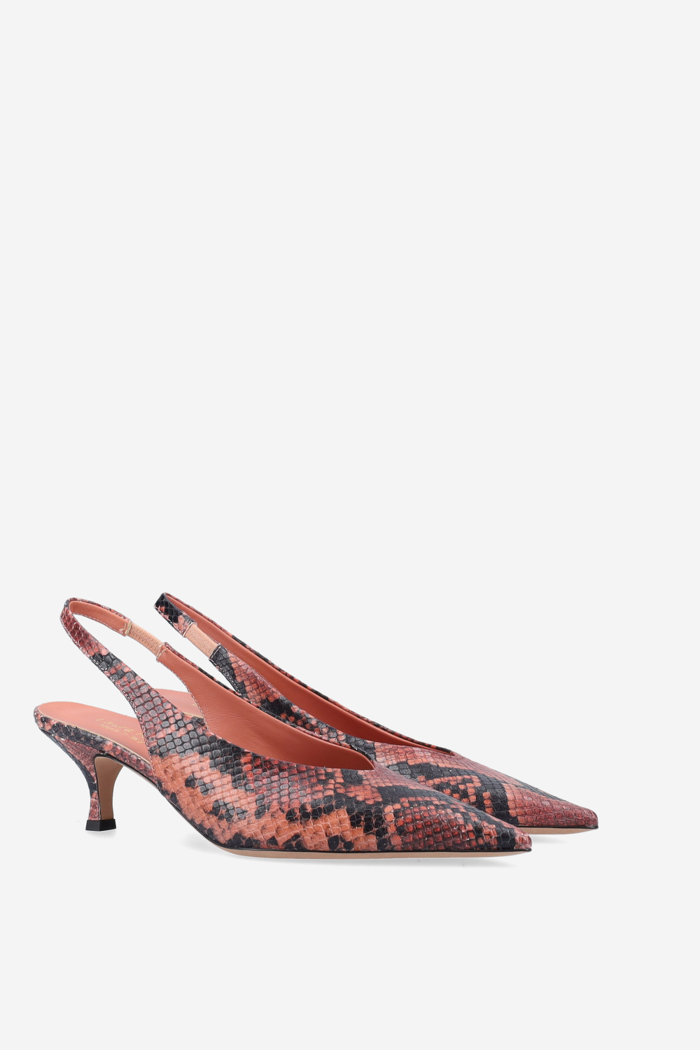 Pointed-toe leather slingbacks