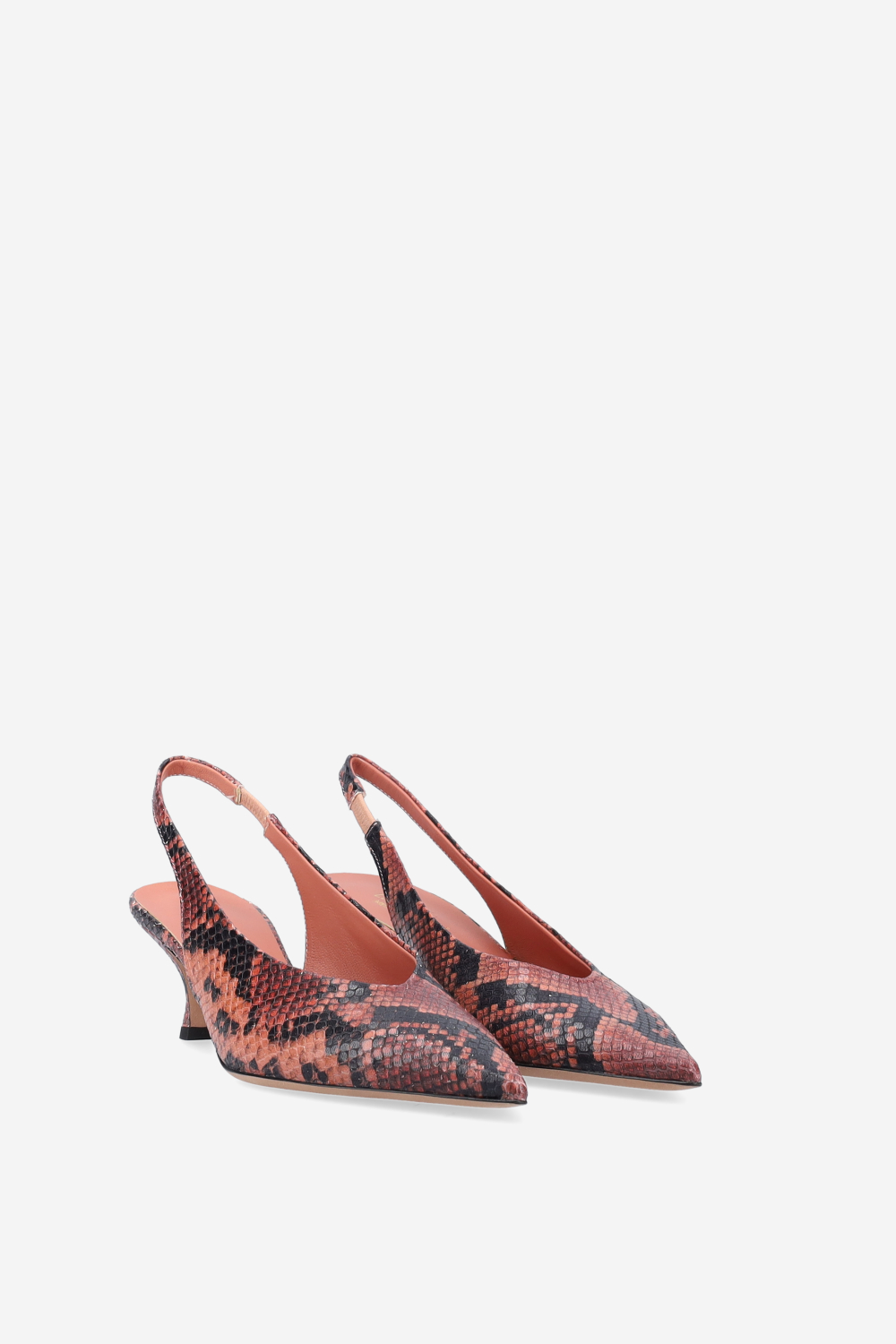 Pointed-toe leather slingbacks